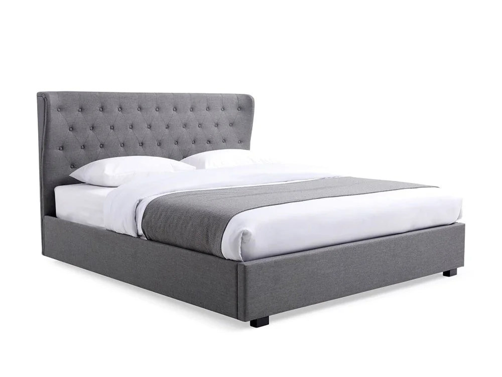 Kyoto Kyoto Kensington 5ft King Size Grey Fabric Ottoman Bed