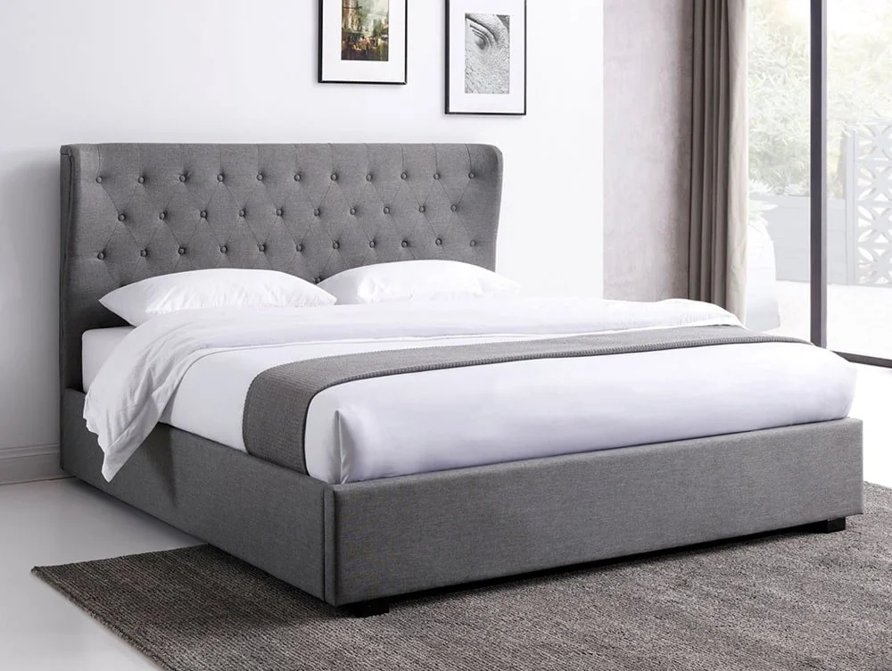 Kyoto Kyoto Kensington 6ft Super King Size Grey Fabric Ottoman Bed