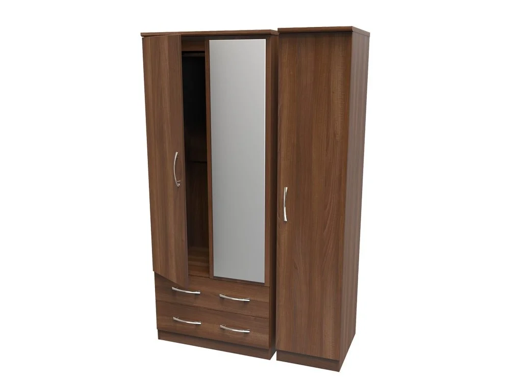 Welcome Welcome Avon 3 Door 2 Drawer Mirrored Triple Wardrobe (Assembled)