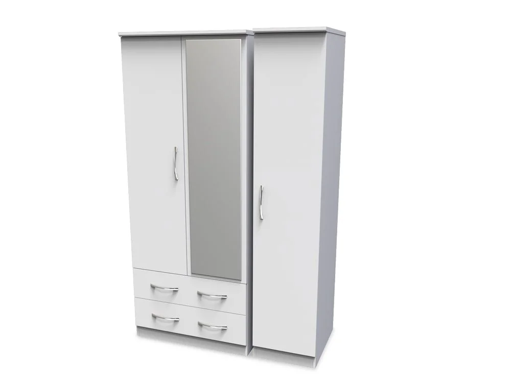 Welcome Welcome Avon 3 Door 2 Drawer Mirrored Triple Wardrobe (Assembled)