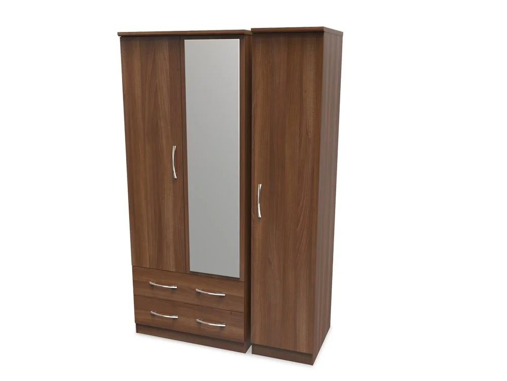 Welcome Welcome Avon 3 Door 2 Drawer Mirrored Triple Wardrobe (Assembled)