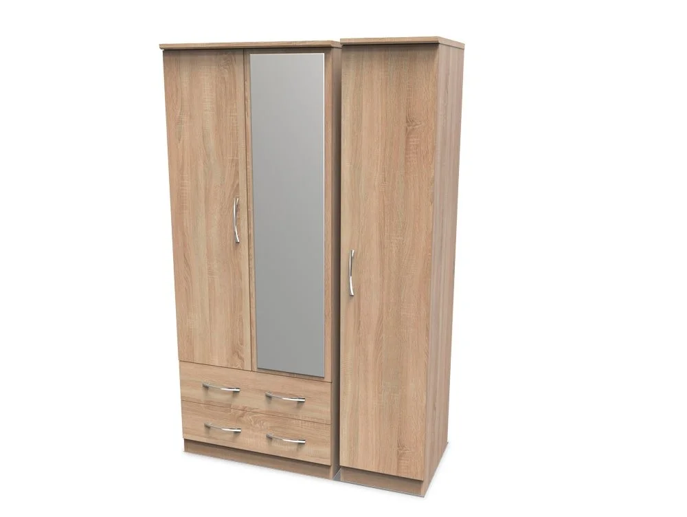 Welcome Welcome Avon 3 Door 2 Drawer Mirrored Triple Wardrobe (Assembled)