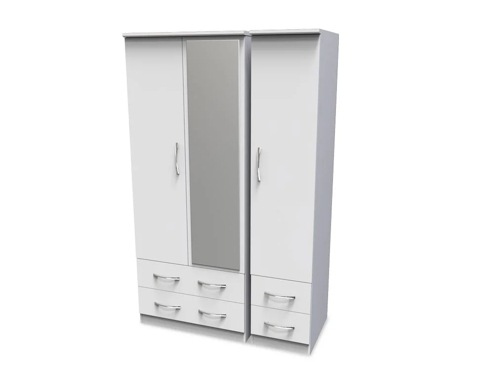 Welcome Welcome Avon 3 Door 4 Drawer Mirrored Triple Wardrobe (Assembled)