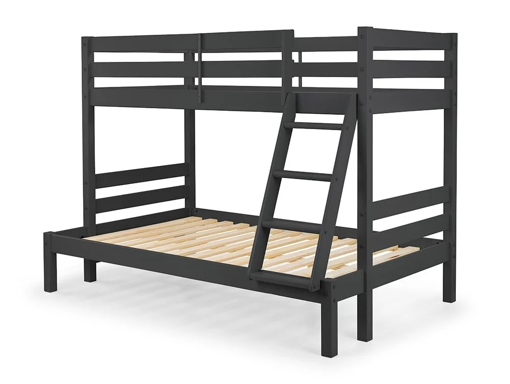 Julian Bowen Julian Bowen Merlin 3ft plus 4ft Anthracite Wooden Triple Bunk Bed Frame