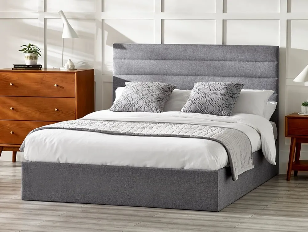 Julian Bowen Julian Bowen Merida 5ft King Size Grey Fabric Ottoman Bed Frame