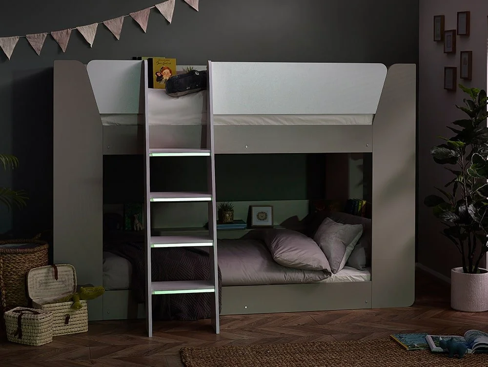 Julian Bowen Julian Bowen Parsec 3ft Single Taupe and White Wooden Bunk Bed Frame