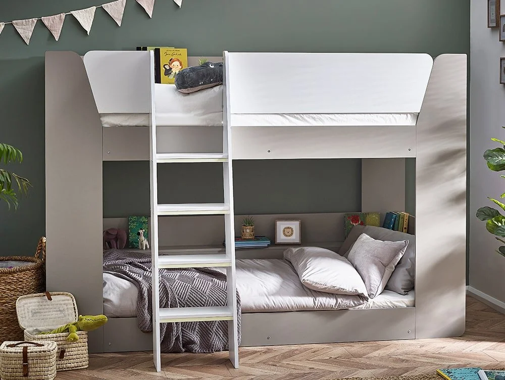 Julian Bowen Julian Bowen Parsec 3ft Single Taupe and White Wooden Bunk Bed Frame