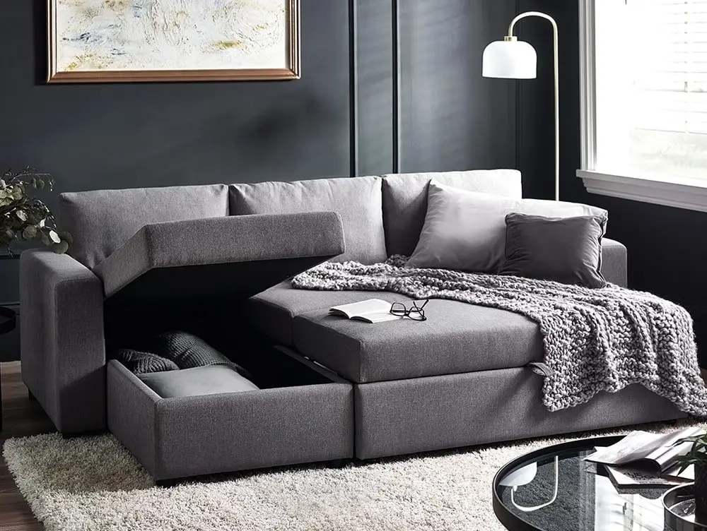 Julian Bowen Julian Bowen Angel Grey Linen Corner Sofa Bed