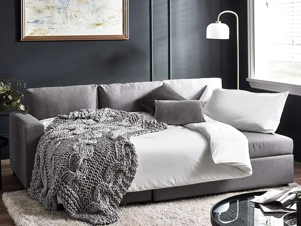 Julian Bowen Julian Bowen Angel Grey Linen Corner Sofa Bed