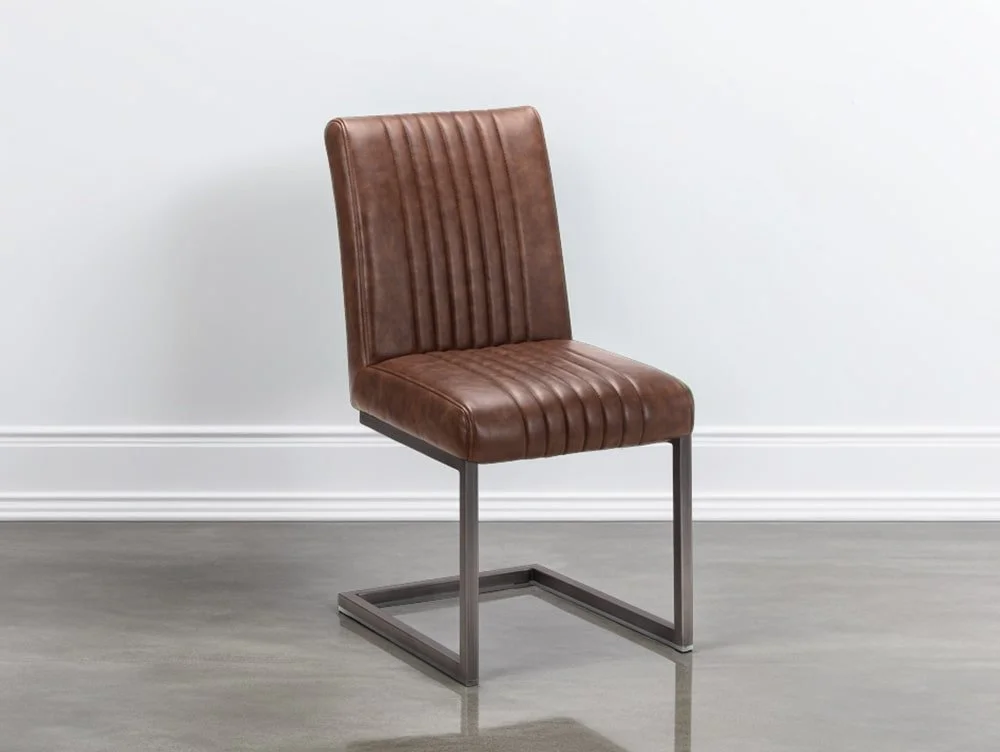 Julian Bowen Julian Bowen Brooklyn Brown Faux Leather Dining Chair