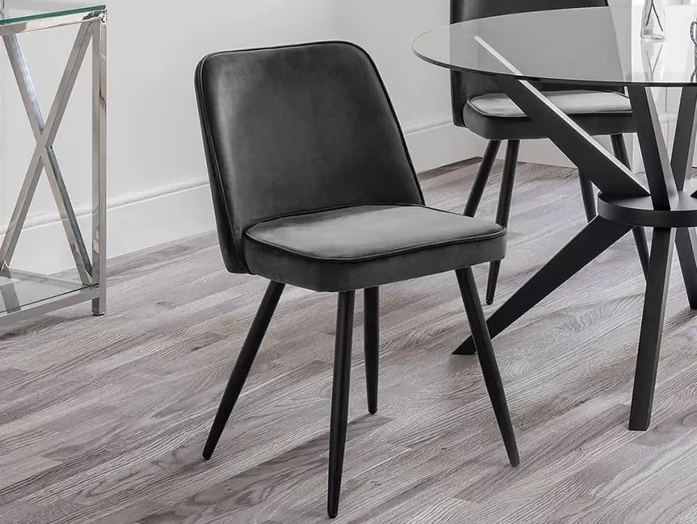 Julian Bowen Julian Bowen Burgess Grey Velvet Dining Chair