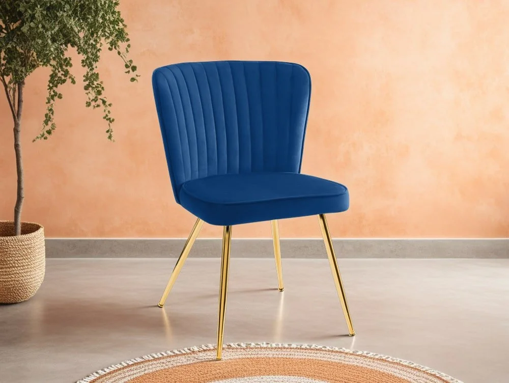 Julian Bowen Julian Bowen Cannes Blue Velvet Dining Chair