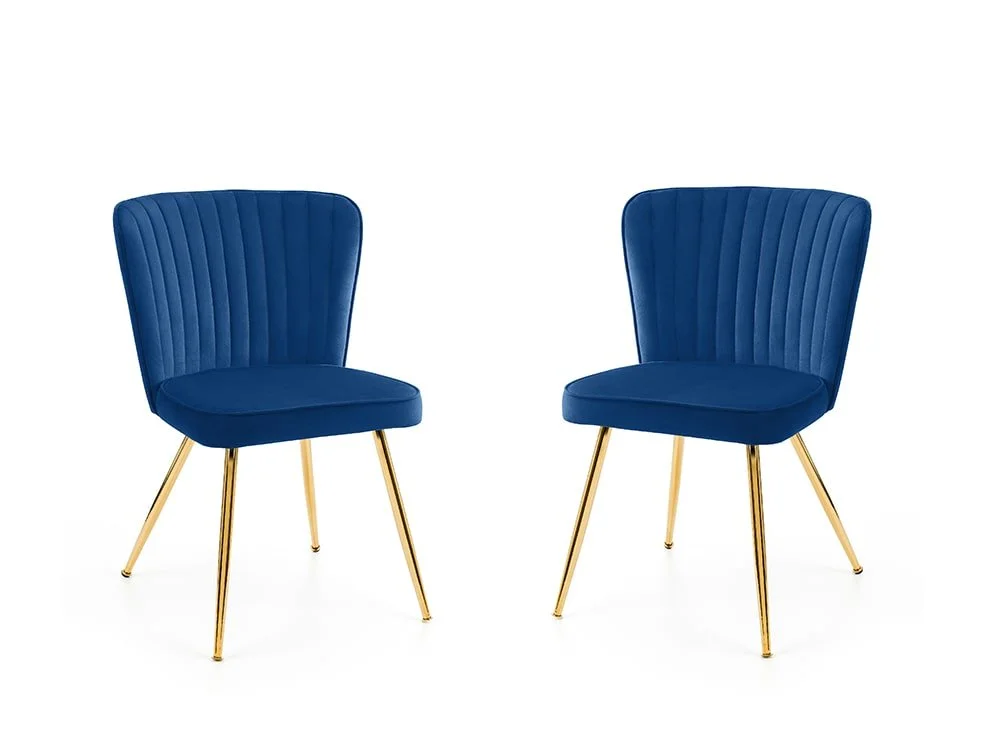 Julian Bowen Julian Bowen Cannes Set of 2 Blue Velvet Dining Chairs