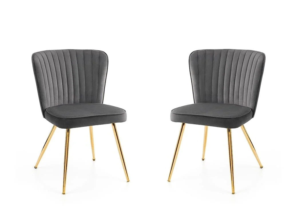 Julian Bowen Julian Bowen Cannes Set of 2 Grey Velvet Dining Chairs