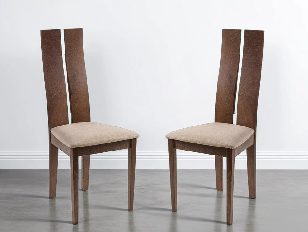 Julian Bowen Julian Bowen Cayman Set of 2 Walnut Dining Chairs