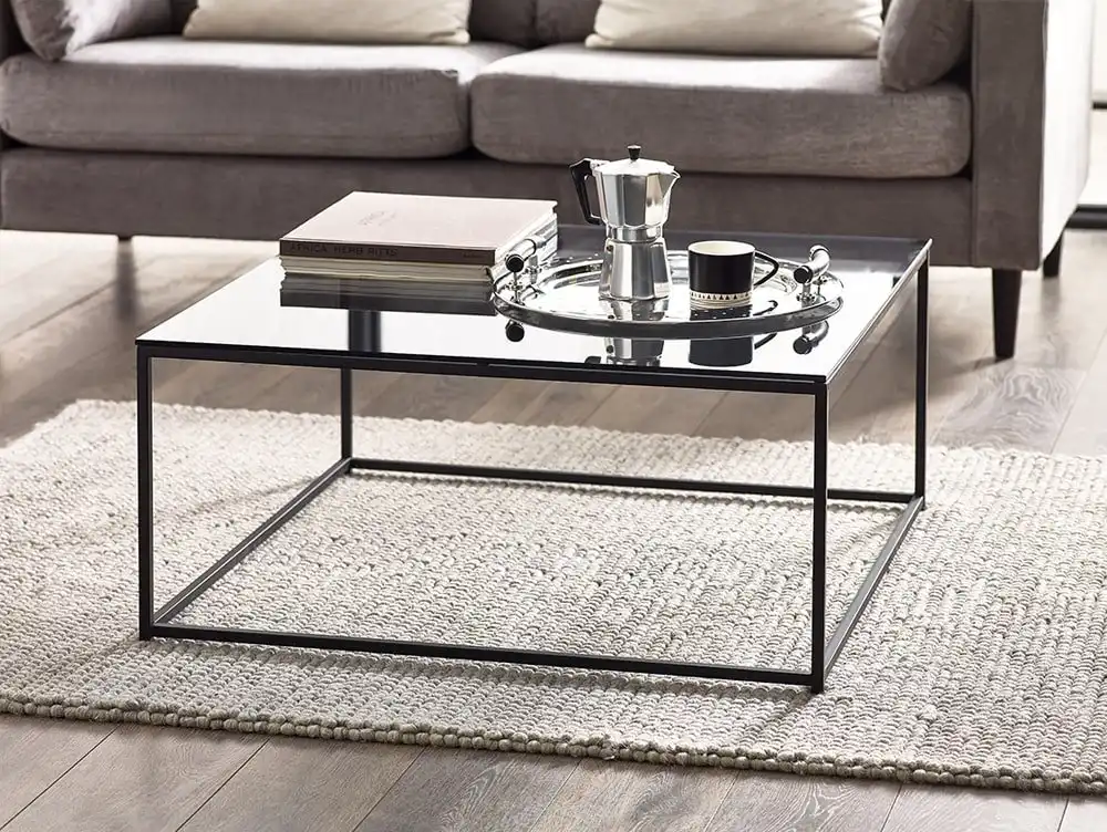 Julian Bowen Julian Bowen Chicago Smoked Glass Square Coffee Table