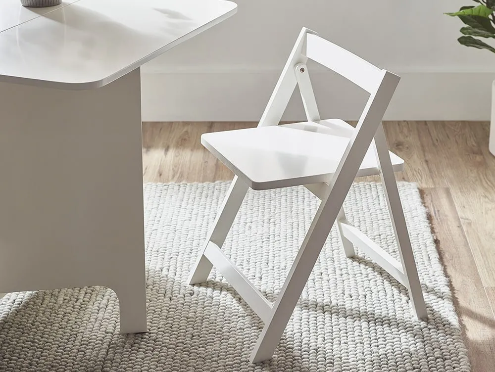 Julian Bowen Julian Bowen Gatan White Foldaway Dining Table with 2 Chairs