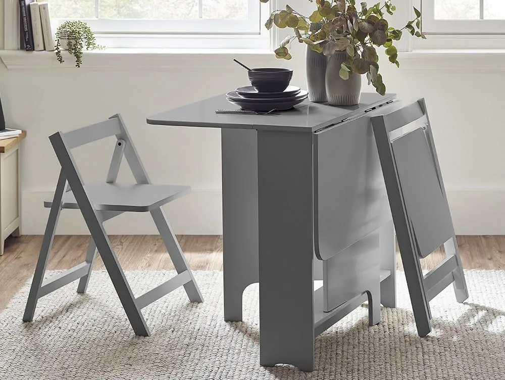 Julian Bowen Julian Bowen Gatan Grey Foldaway Dining Table with 2 Chairs