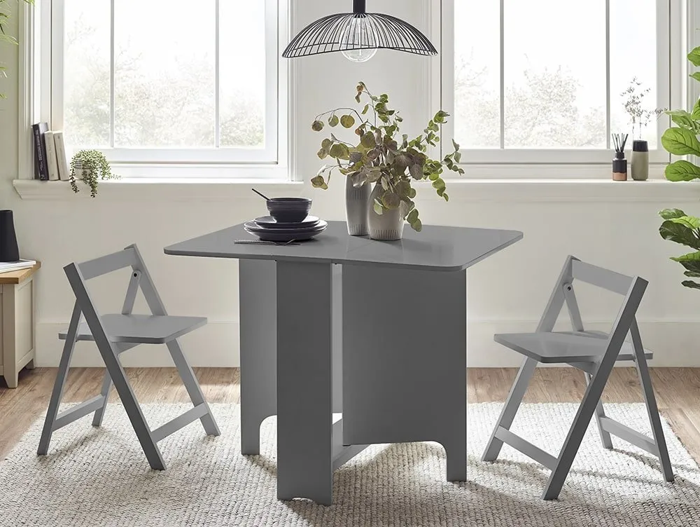 Julian Bowen Julian Bowen Gatan Grey Foldaway Dining Table with 2 Chairs