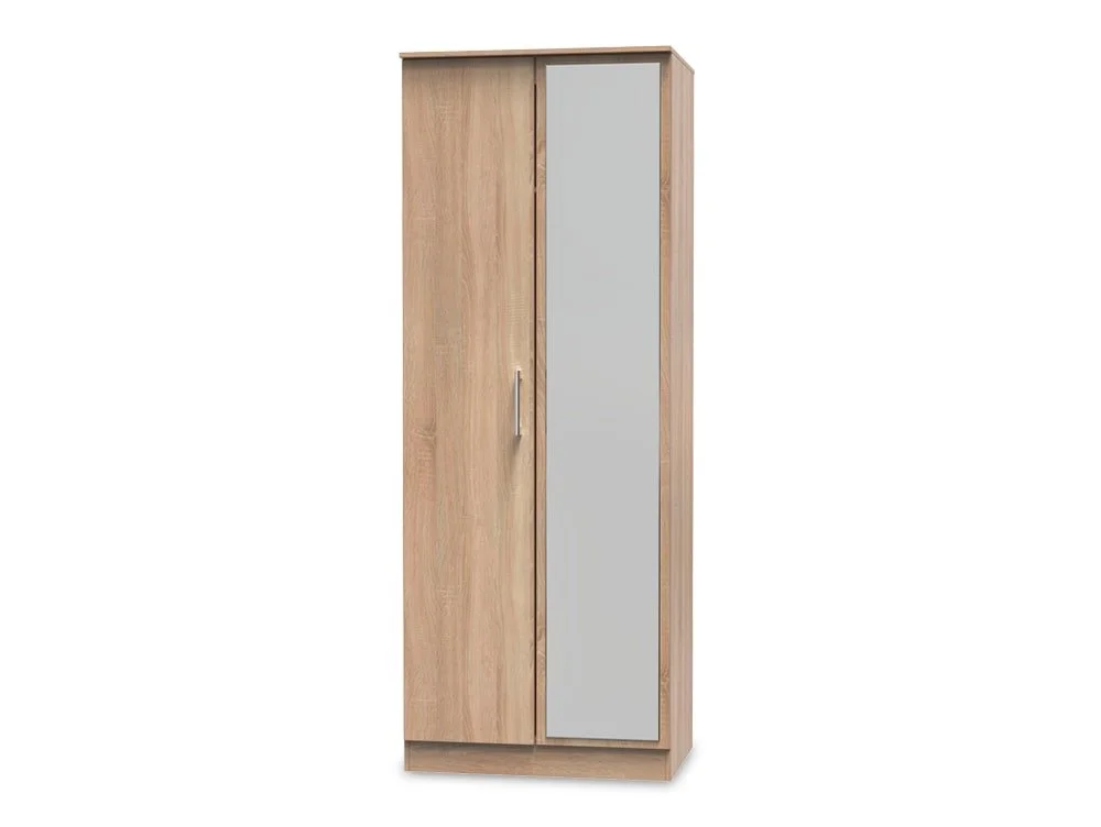 Welcome Welcome Devon 2 Door Tall Mirrored Double Wardrobe (Assembled)