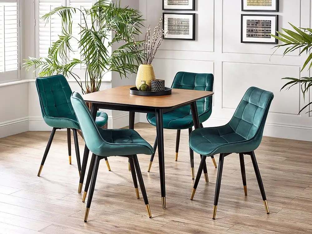 Julian Bowen Julian Bowen Hadid Green Velvet Dining Chair