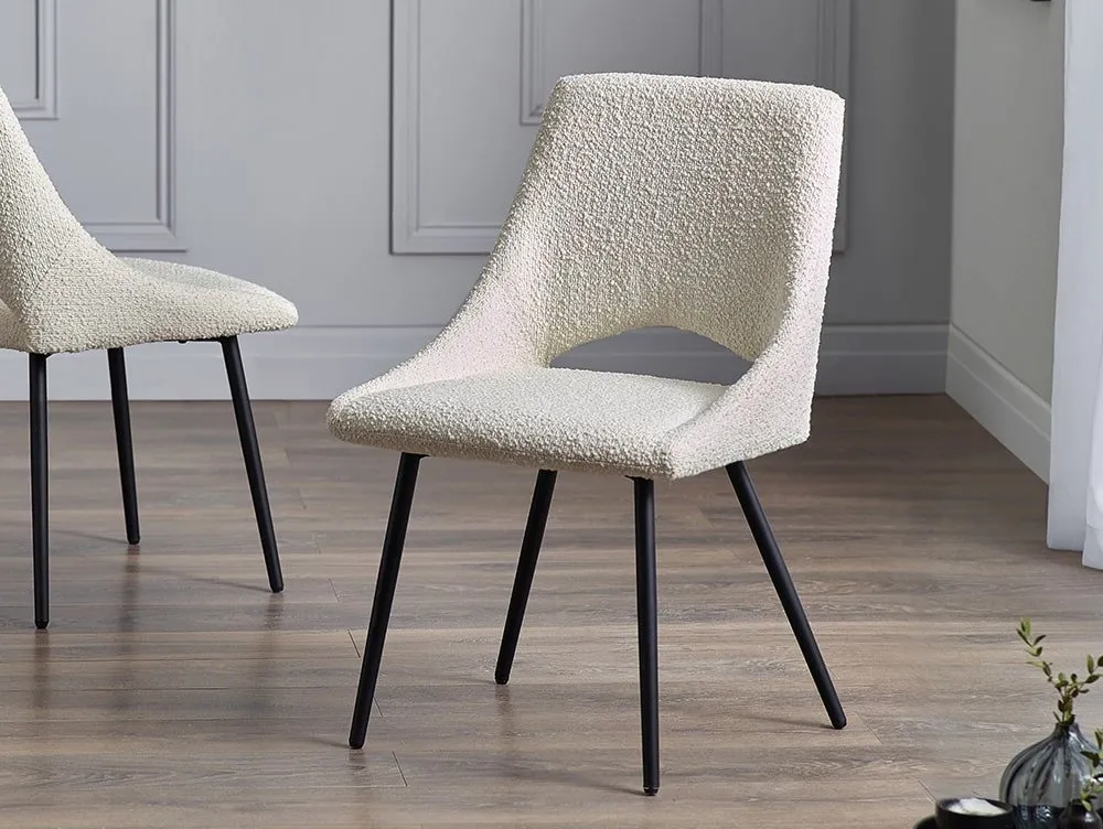 Julian Bowen Julian Bowen Iris Ivory Boucle Dining Chair