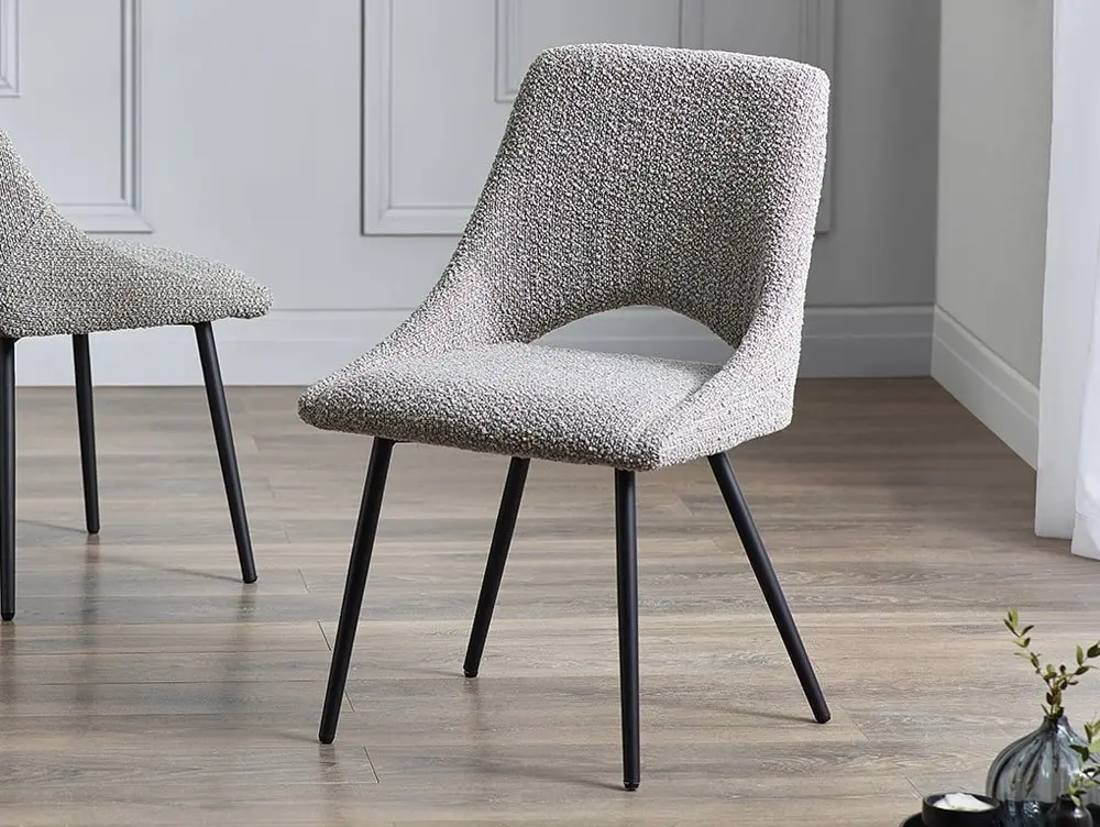 Julian Bowen Julian Bowen Iris Grey Boucle Dining Chair