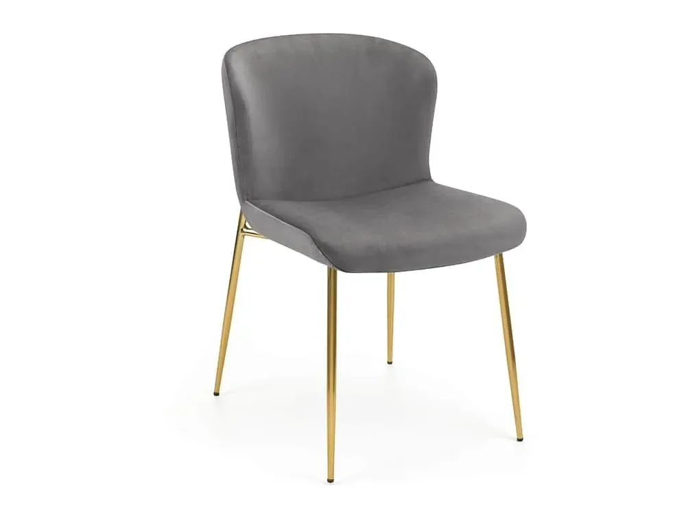 Julian Bowen Julian Bowen Harper Grey Velvet Dining Chair