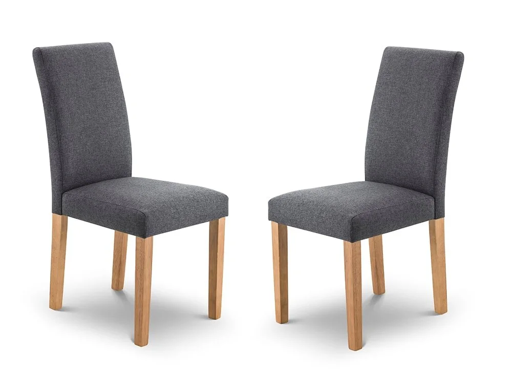 Julian Bowen Julian Bowen Hastings Set of 2 Grey Fabric Dining Chairs