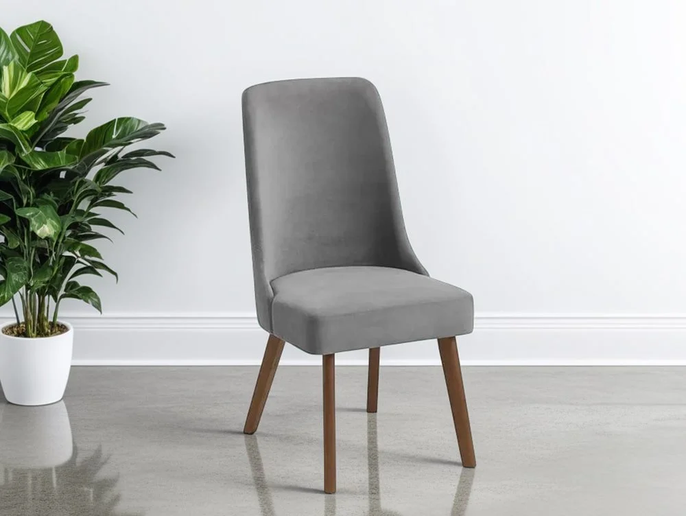 Julian Bowen Julian Bowen Huxley Grey Chenille Dining Chair