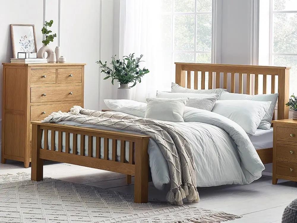 Julian Bowen Julian Bowen Mallory 5ft King Size Oak Wooden Bed Frame