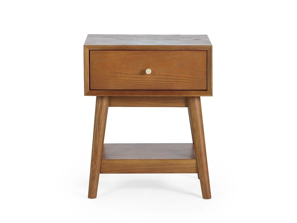 Julian Bowen Julian Bowen Lowry Cherry Ash 1 Drawer Bedside Table