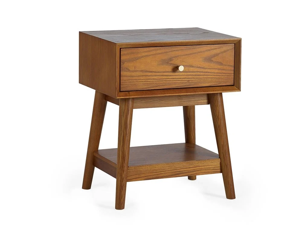 Julian Bowen Julian Bowen Lowry Cherry Ash 1 Drawer Bedside Table