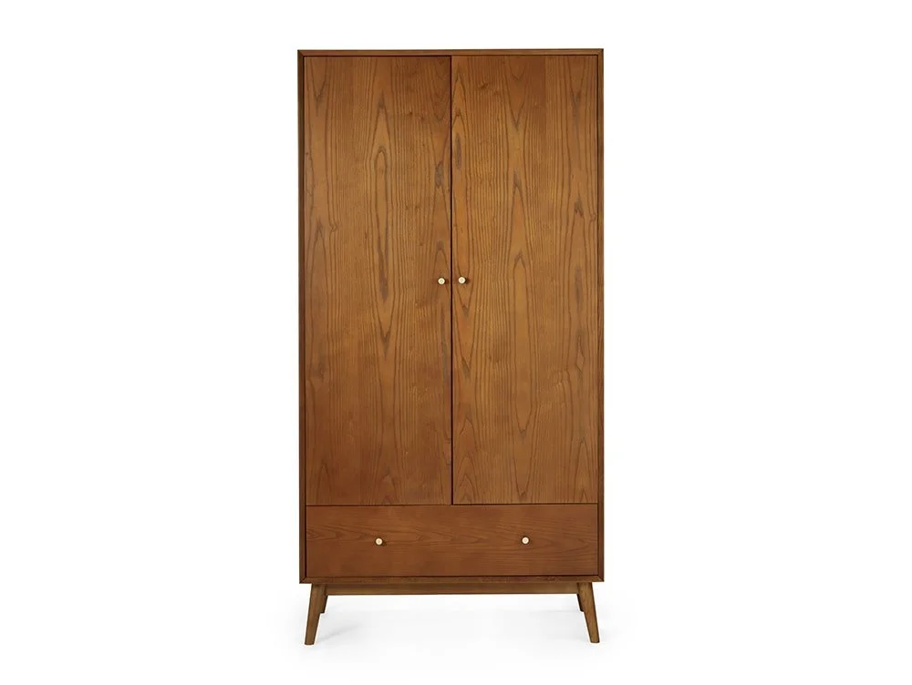 Julian Bowen Julian Bowen Lowry Cherry Ash 2 Door 1 Drawer Wardrobe