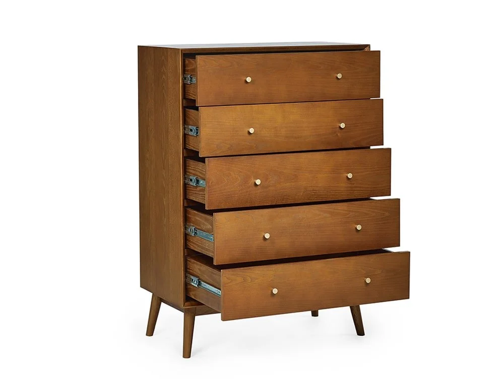 Julian Bowen Julian Bowen Lowry Cherry Ash 5 Drawer Chest of Drawers