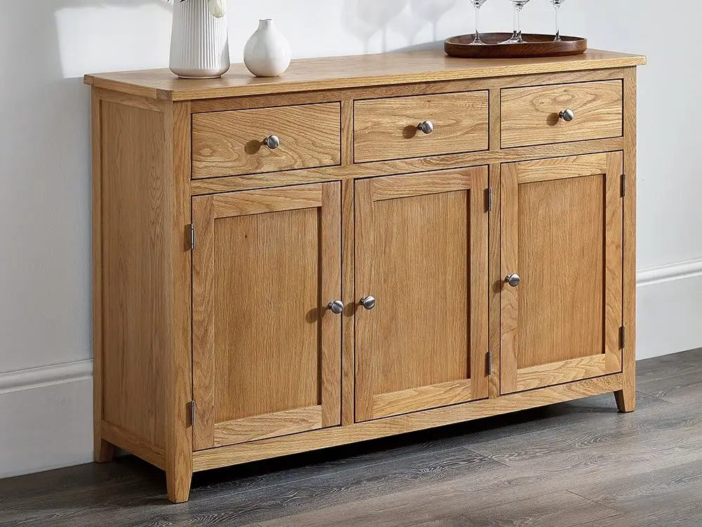 Julian Bowen Julian Bowen Mallory Oak 3 Door 3 Drawer Sideboard