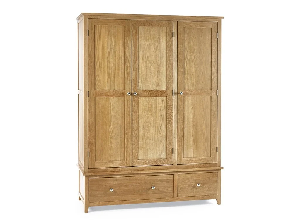 Julian Bowen Julian Bowen Mallory Oak 3 Door 2 Drawer Wardrobe