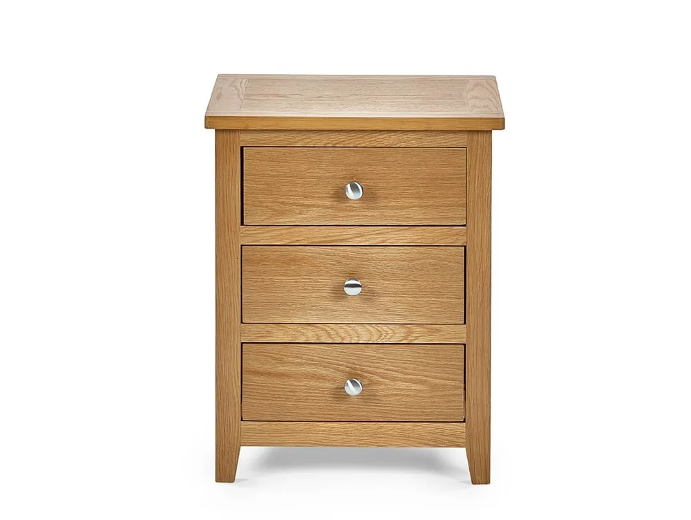 Julian Bowen Julian Bowen Mallory Oak 3 Drawer Bedside Table