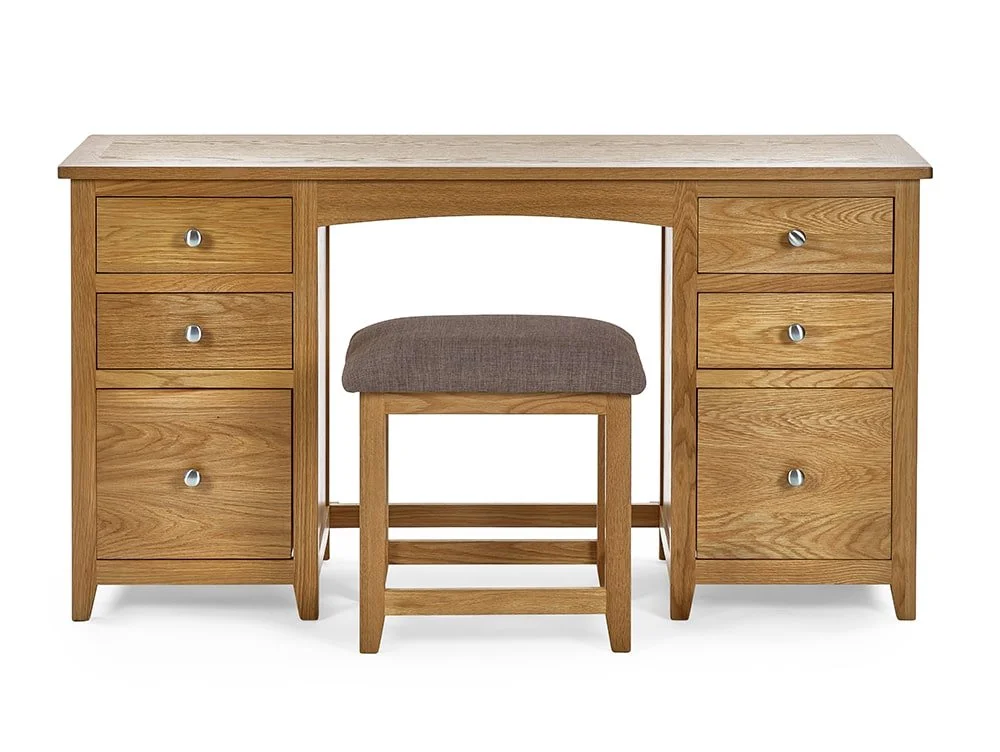 Julian Bowen Julian Bowen Mallory Oak Double Pedestal Dressing Table Set