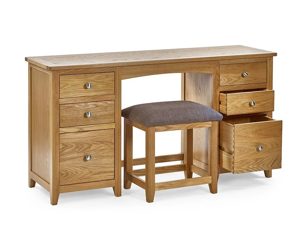 Julian Bowen Julian Bowen Mallory Oak Double Pedestal Dressing Table Set