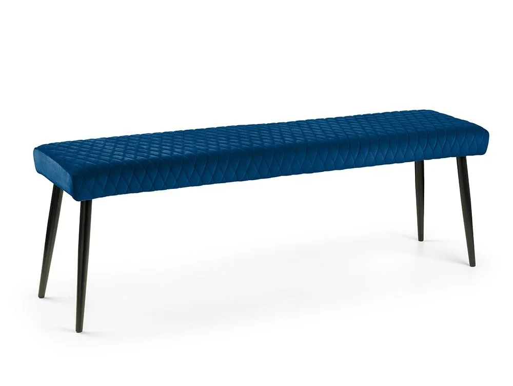 Julian Bowen Julian Bowen Luxe 140cm Blue Velvet Dining Bench