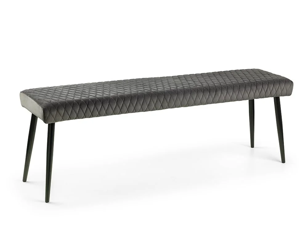 Julian Bowen Julian Bowen Luxe 140cm Grey Velvet Dining Bench