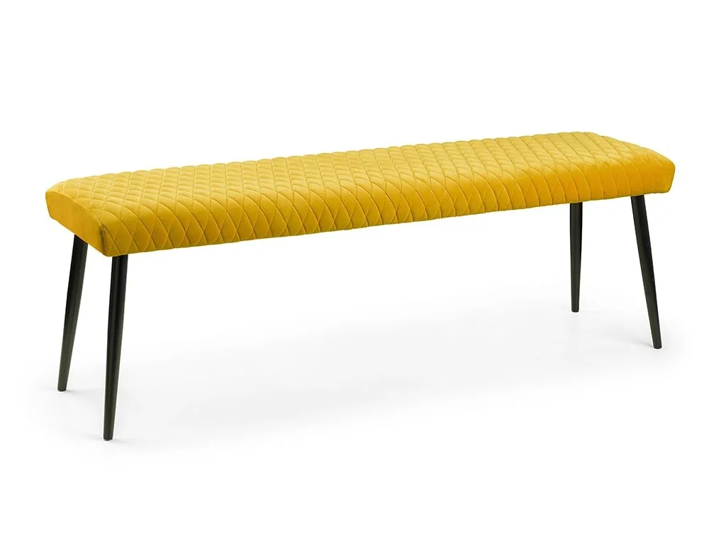 Julian Bowen Julian Bowen Luxe 140cm Mustard Velvet Dining Bench