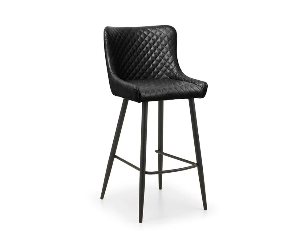 Julian Bowen Julian Bowen Luxe Black Faux Leather Bar Stool