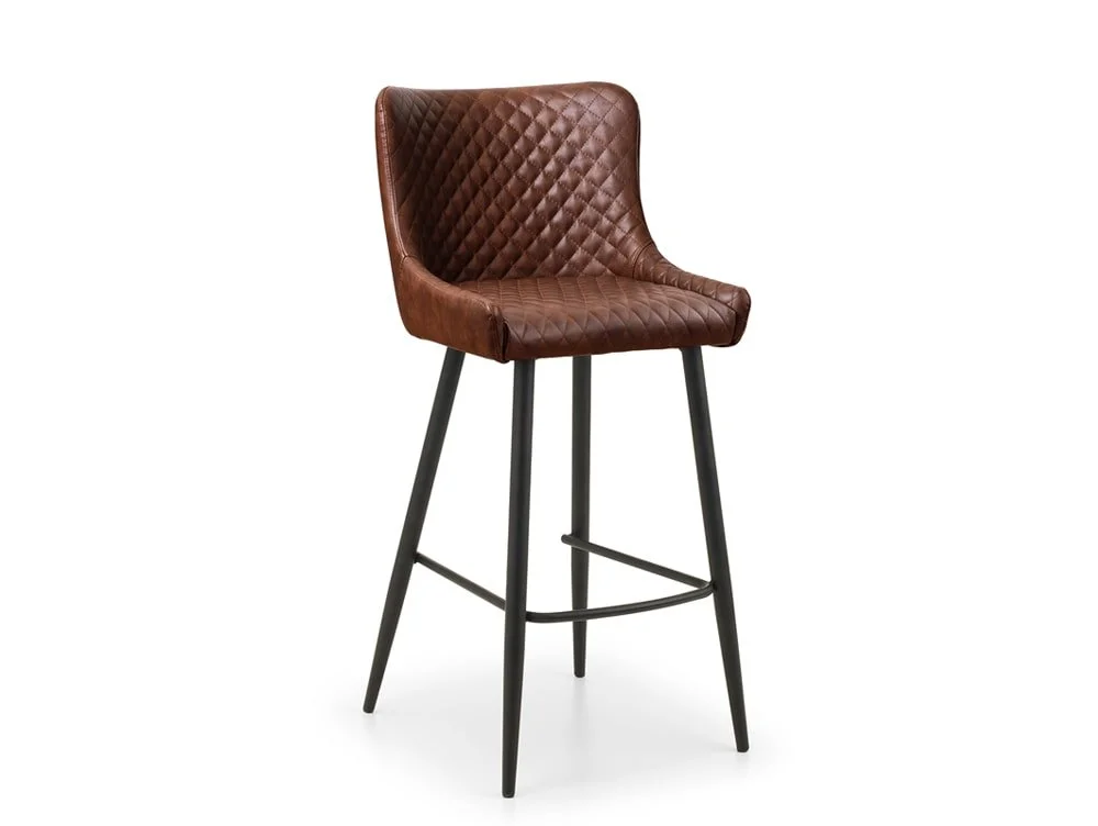 Julian Bowen Julian Bowen Luxe Brown Faux Leather Bar Stool