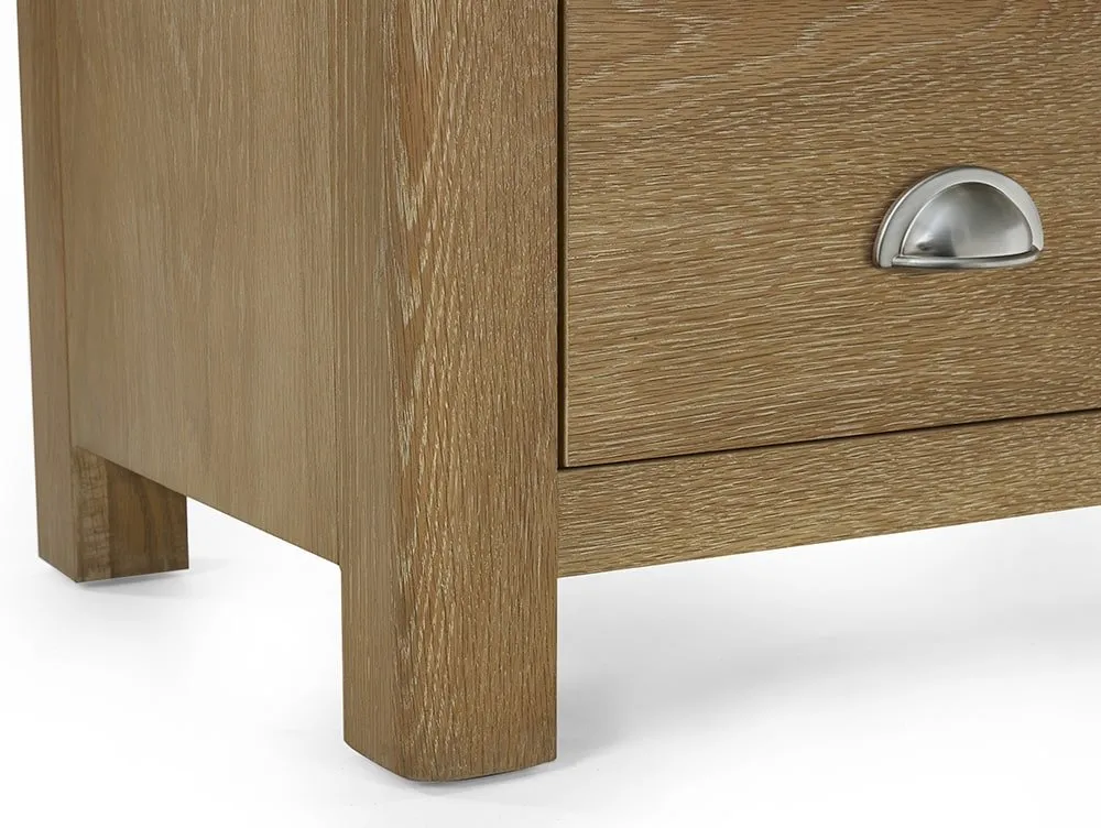 Julian Bowen Julian Bowen Memphis Limed Oak 3 Drawer Bedside Table