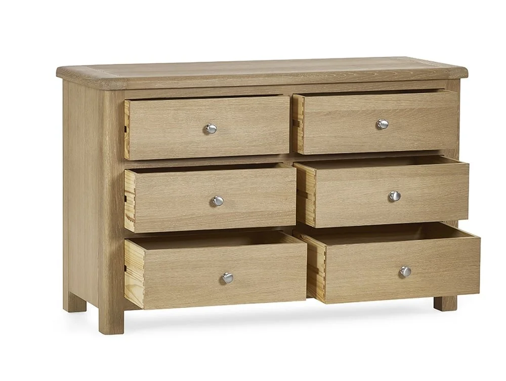 Julian Bowen Julian Bowen Memphis Limed Oak 3+3 Drawer Chest of Drawers