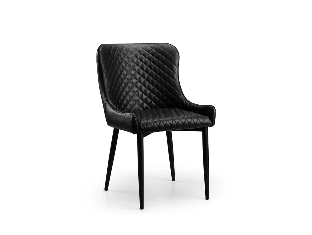 Julian Bowen Julian Bowen Luxe Black Faux Leather Dining Chair