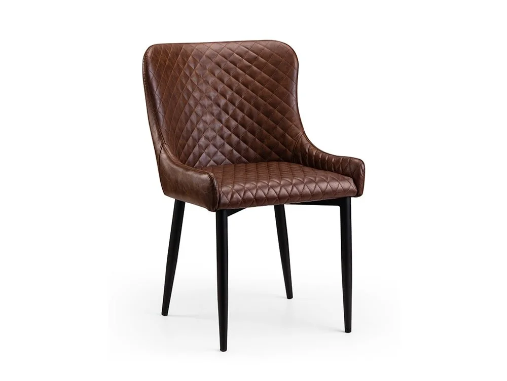 Julian Bowen Julian Bowen Luxe Brown Faux Leather Dining Chair