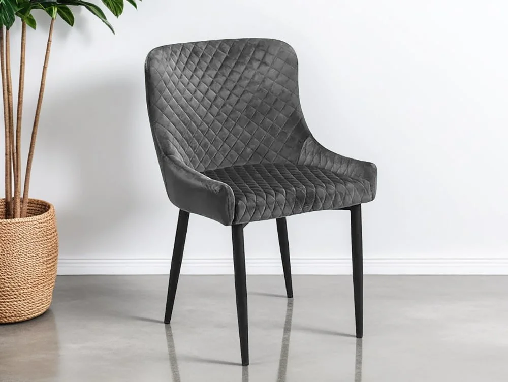 Julian Bowen Julian Bowen Luxe Grey Velvet Dining Chair